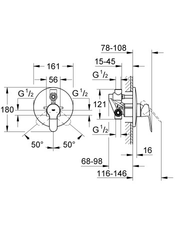 Змішувач для ванни Grohe BauEdge 29079000
