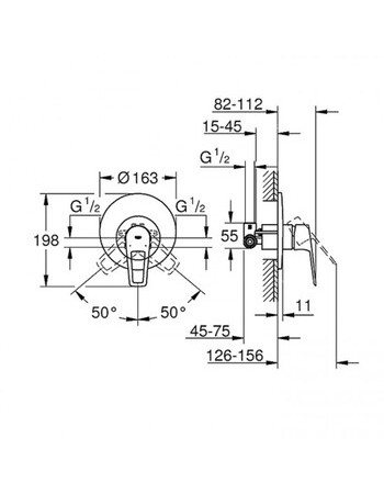 Змішувач прихованого монтажу для 1 споживача Grohe BauLoop New 29080001