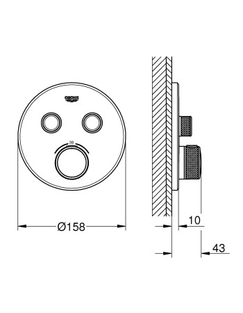 Змішувач прихованого монтажу на 2 споживача Grohe Grohtherm SmartControl 29119DL0