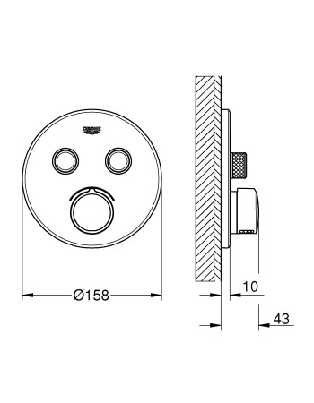 Змішувач прихованого монтажу на 2 споживача Grohe SmartControl Mixer 29145000