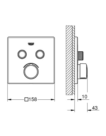 Змішувач прихованого монтажу на 2 споживача Grohe SmartControl Mixer 29148000