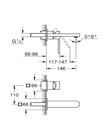 Змішувач для раковини прихованого монтажу Grohe Plus 29303003