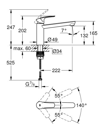 Змішувач для кухні Grohe Eurosmart New 30463000