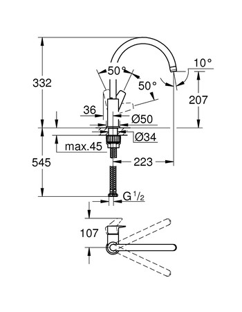 Змішувач для кухні Grohe BauEdge New 31233001