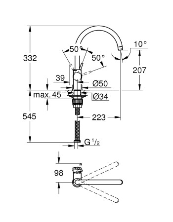 Змішувач для кухні Grohe BauClassic New 31234001
