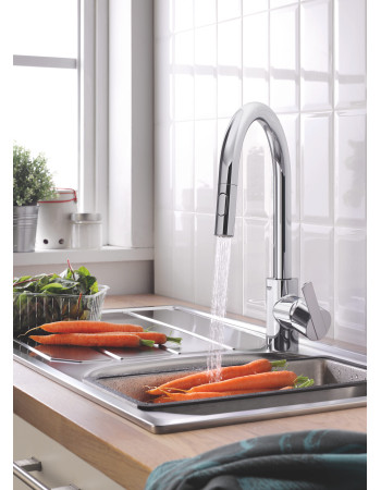 Змішувач для кухні з висувним виливом Grohe Feel 31486001