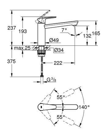 Змішувач для кухні Grohe BauEdge New 31693000