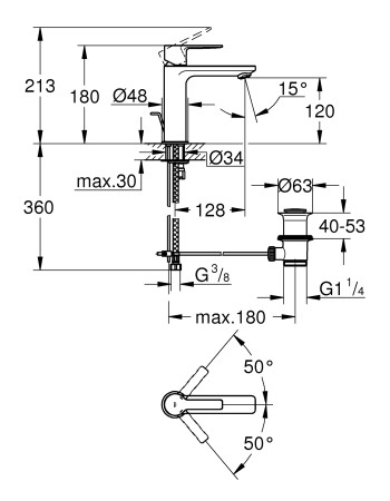 Змішувач для раковини S-розміру Grohe Lineare New 32114001