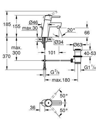 Змішувач для раковини S-розміру Grohe Concetto New 3220410E