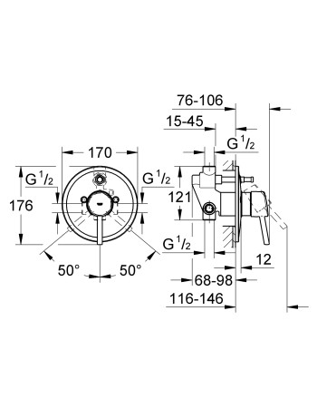 Змішувач прихованого монтажу на 2 споживача Grohe Concetto New 32214001