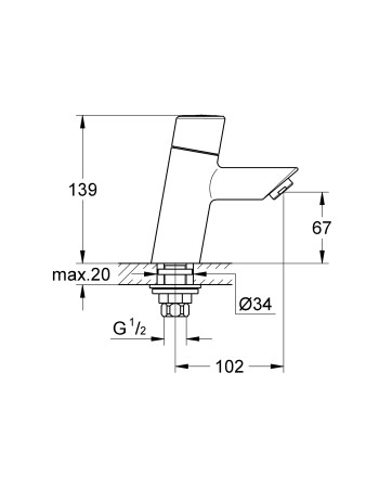 Кран на одну воду Grohe Feel 32274000
