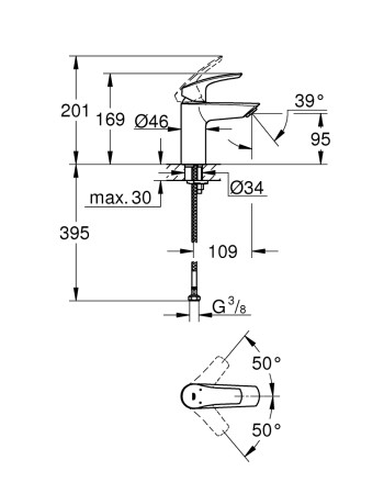 Змішувач для раковини S-розміру Grohe Eurosmart New 32467003
