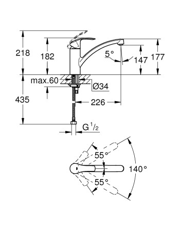 Змішувач для кухні Grohe Eurosmart 32534002