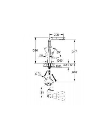 Змішувач для кухні з висувним виливом Grohe Zedra 32553DC2