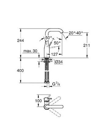 Змішувач для раковини L-розміру Grohe Essence New 32628001