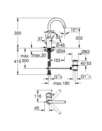 Змішувач для раковини L-розміру Grohe Concetto New 32629002