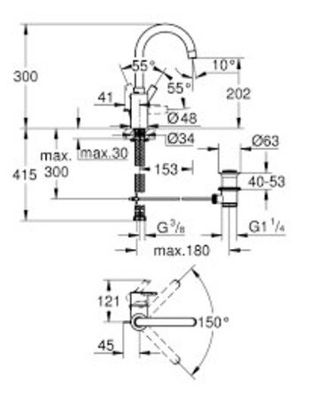 Змішувач для раковини L-розміру Grohe Feel 32723001