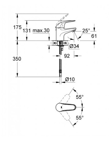 Змішувач для раковини S-розміру Grohe Euroeco New 32734000