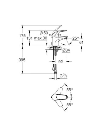 Змішувач для раковини S-розміру Grohe Euroeco New 32881000