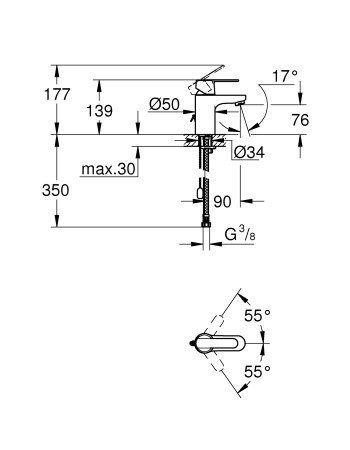 Змішувач для раковини S-розміру Grohe Get 32884000