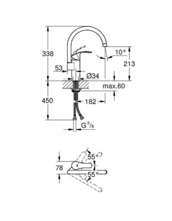 Змішувач для кухні Grohe Eurosmart 33202002