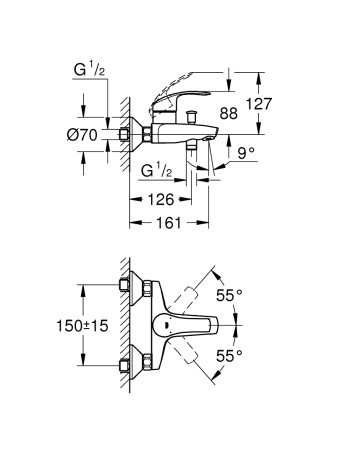 Змішувач для ванни Grohe Eurosmart 33300002