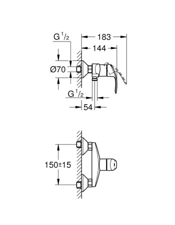 Змішувач для душу Grohe Eurosmart 33555002