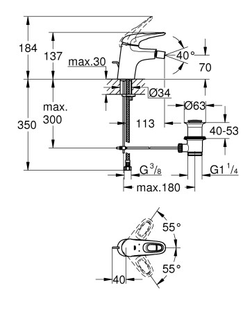 Змішувач для біде Grohe Eurostyle 33565003