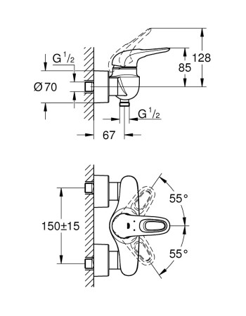 Змішувач для душу Grohe Eurostyle 33590003