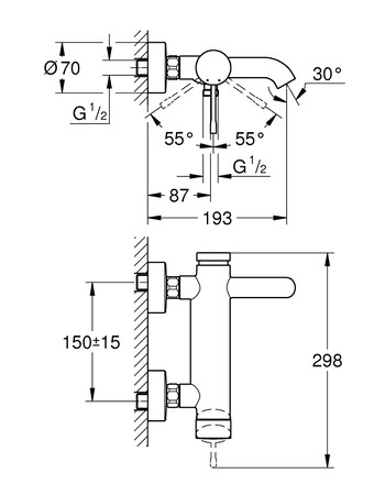 Змішувач для ванни Grohe Essence New 33624GL1