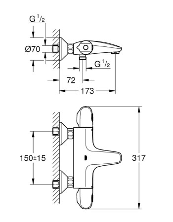 Термостат для ванни Grohe Grohtherm 1000 New 34155003