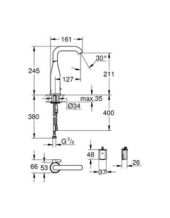 Змішувач для раковини з сенсорним керуванням Grohe Essence E 36445000
