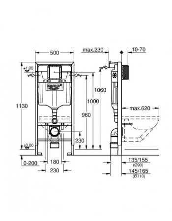 Інсталяція для унітаза Grohe Rapid SL 38536001
