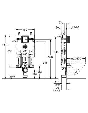Інсталяція для унітаза із корпусом EPS Grohe 38643001