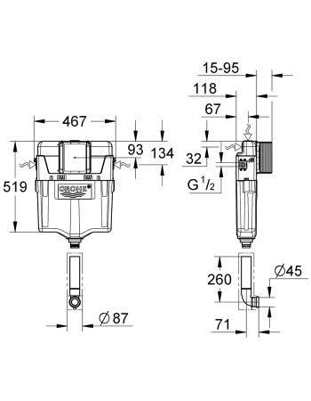 Змивний бачок GD 2 Grohe GD2 38661000