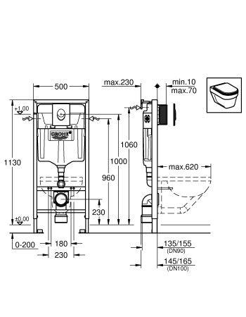 Інсталяція для унітаза 3 в 1 Grohe Rapid SL 38721001