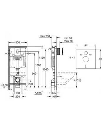 Інсталяція для унітаза 4 в 1 Grohe Rapid SL 38722001+37131000
