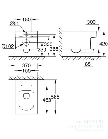Підвісний унітаз Grohe Cube Ceramic 3924500H