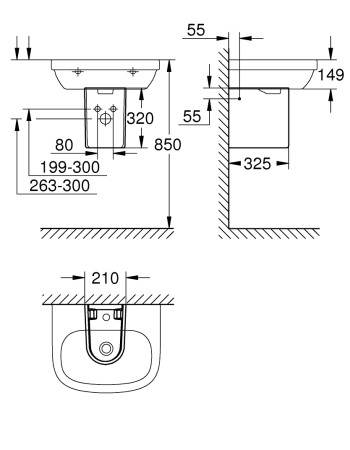 Напівп’єдестал для раковини Grohe Euro Ceramic 39325000