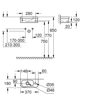 Раковина 37 зі PureGuard Grohe Euro Ceramic 3932700H