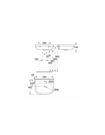 Раковина 60 Grohe Euro Ceramic 39335000