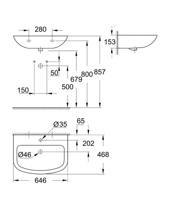 Раковина 65 Grohe Bau Ceramic 39420000