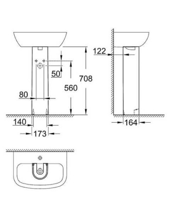 П’єдестал для раковини Grohe Bau Ceramic 39425000