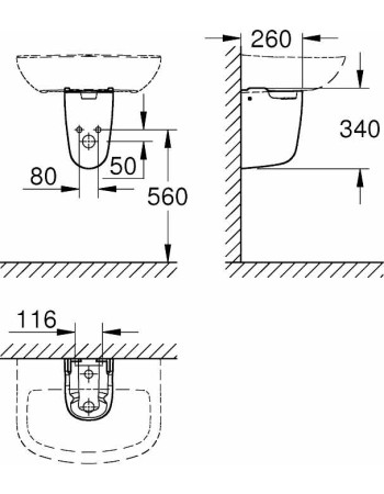 Напівп’єдестал для раковини Grohe Bau Ceramic 39426000