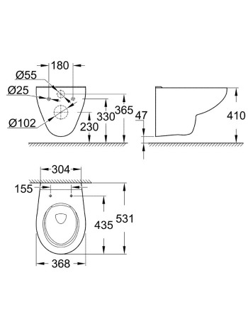 Підвісний унітаз Grohe Bau Ceramic 39427000