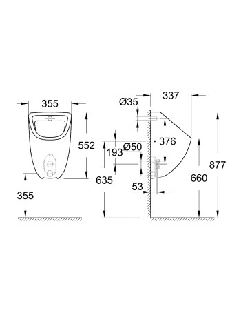 Пісуар Grohe Bau Ceramic 39438000