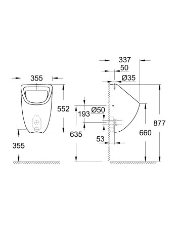 Пісуар Grohe Bau Ceramic 39439000