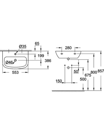 Раковина 55 Grohe Bau Ceramic 39440000