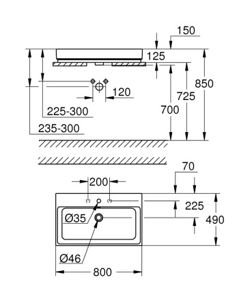 Накладна раковина 80 Grohe Cube Ceramic 3947600H
