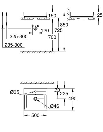 Накладна раковина 50 Grohe Cube Ceramic 3947800H